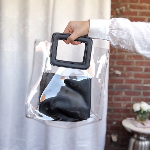 Handbags - 🆕Mabel Black & Clear PVC Top Handle Bag